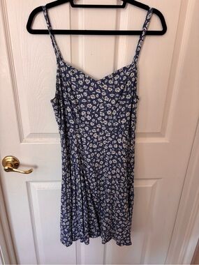 Old Navy Blue Floral Spaghetti-Strap Mini Dress